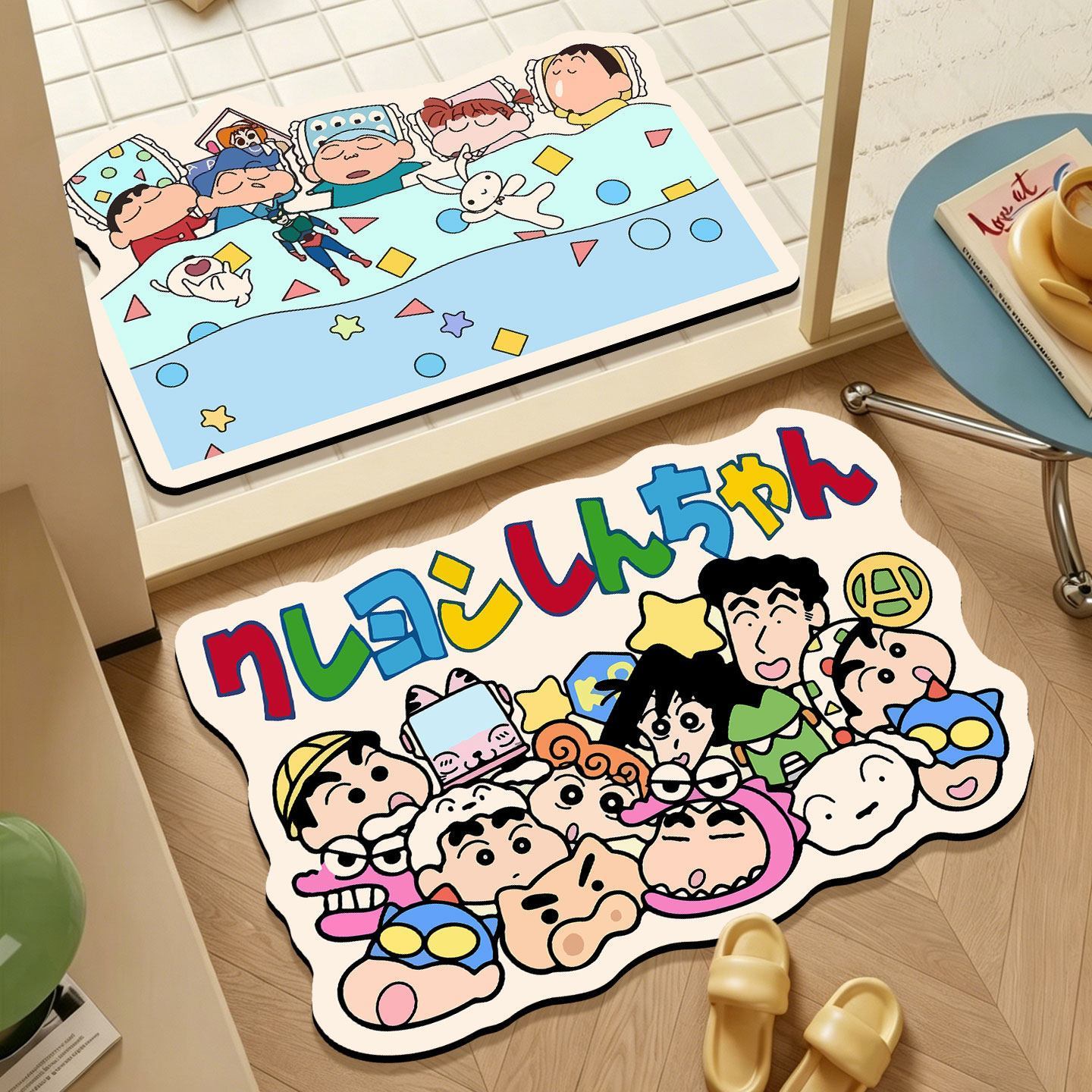 Home Bathroom Door - Crayon Shin-chan Düzensiz Banyo Paspası, Karikatür