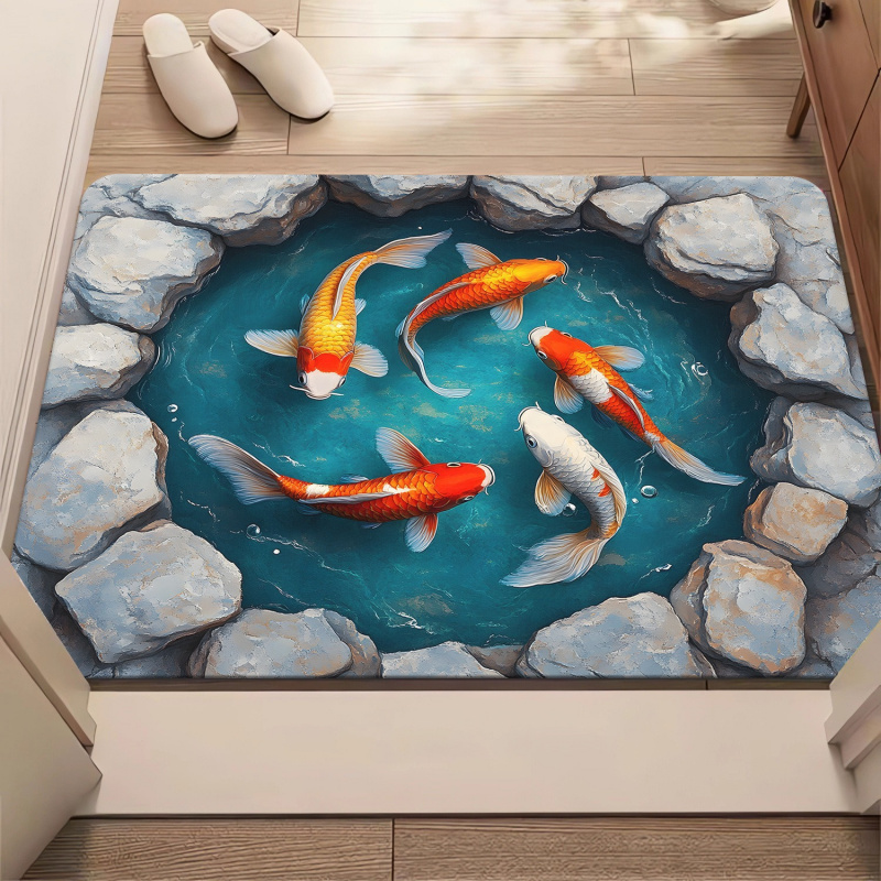 Zara Home Bathroom Mat - VIKAMA Stereoskopik Görüşlü Banyo Zemin Paspası,