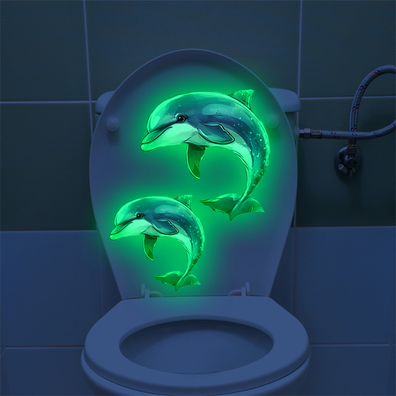 Jet Home Bathroom - Karanlıkta parlayan Yunus Tuvalet Etiket Kendinden