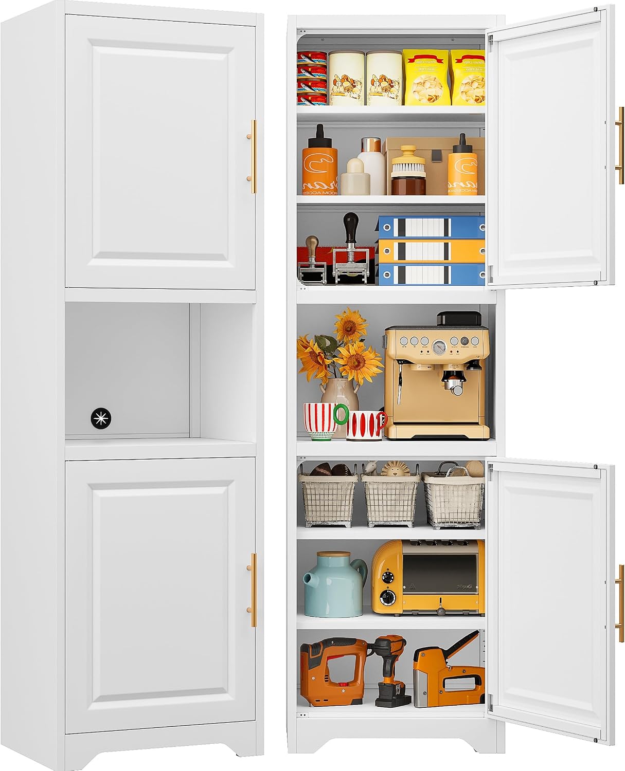Home Bathroom Door - 67 İnç Uzunluğunda Dar Depolama Dolabı,