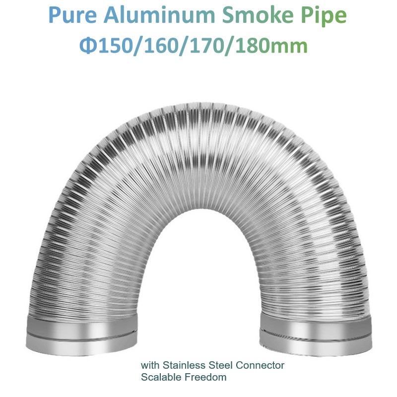 Home Bathroom Vent - Φ90-180mm Saf Alüminyum Duman Borusu Yarı