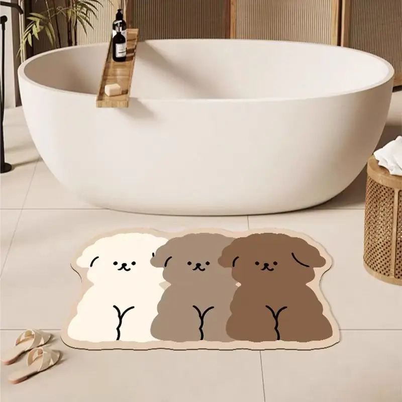Zara Home Bathroom Mat - VIKAMA sevimli köpek şekilli banyo halısı,