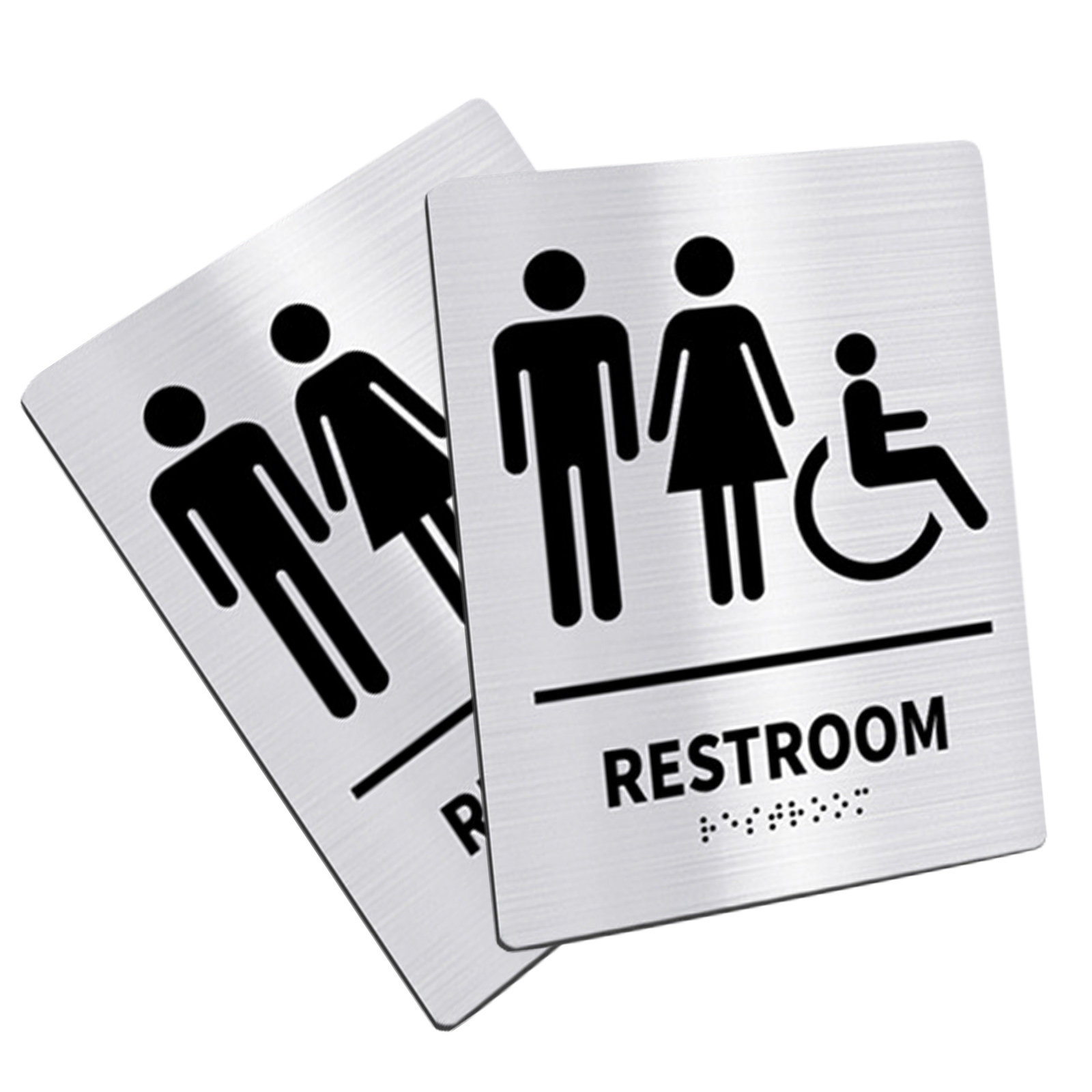 Home Bathroom Door - 2 Adet Tuvalet İşareti Paslanmaz Çelik