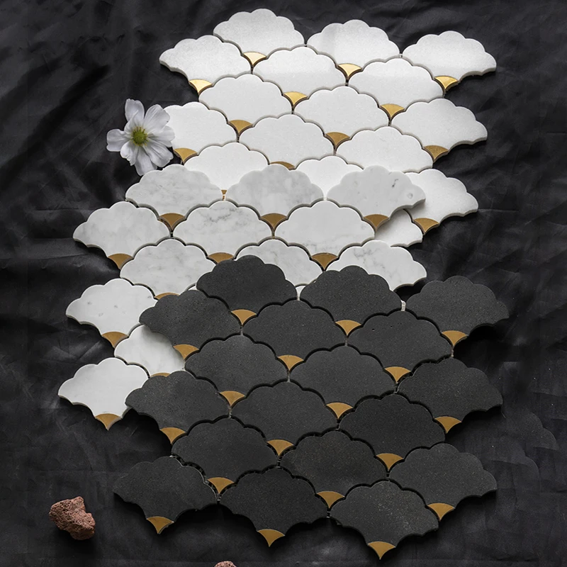 Home Bathroom Tiles Design - Doğal taş su jeti mermer mozaik