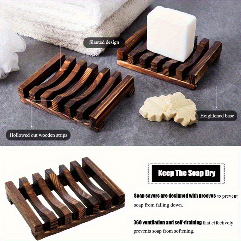 Home Bathroom Vent - 1 Adet Doğal Ahşap Sabunluk, Havalandırma