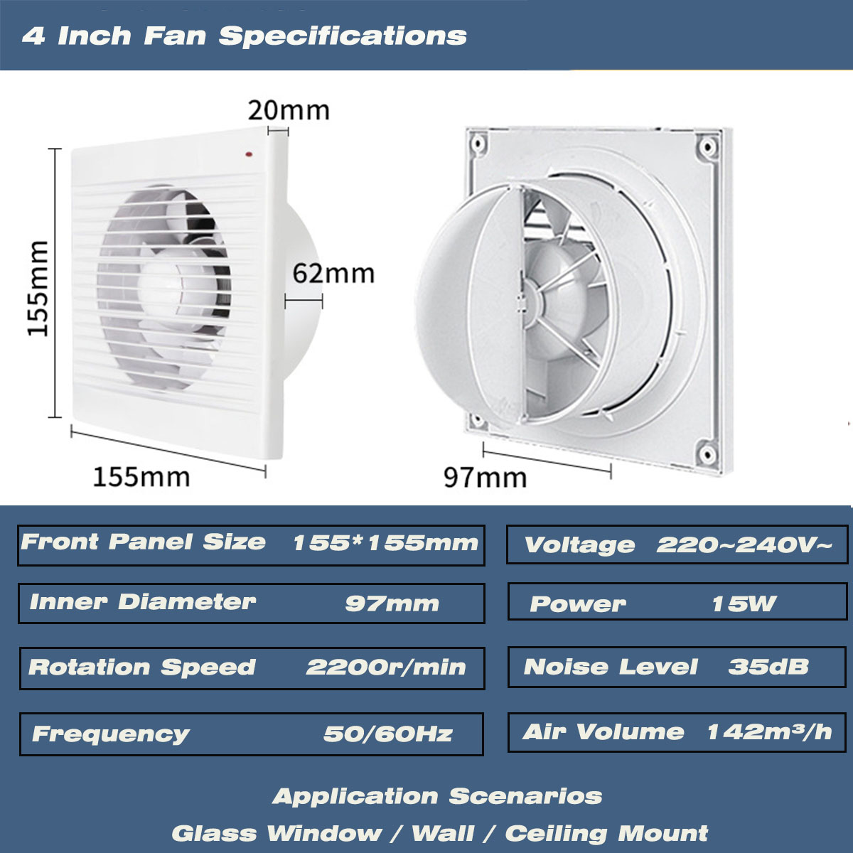 4 İnç Sessiz Pencere Tipi Egzo - Home Bathroom Vent incelemesi ve fiyatı