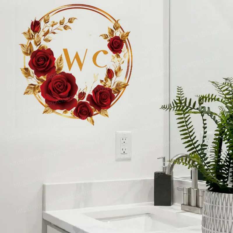 Yaratıcı Kırmızı Altın Çiçek B - Home Bathroom Tiles Design incelemesi ve fiyatı