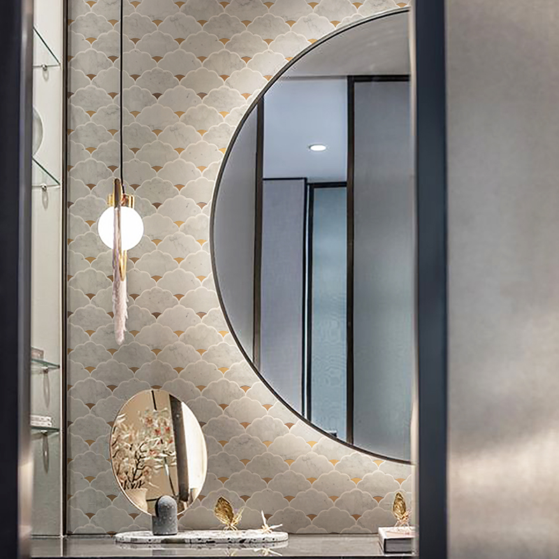 Doğal taş su jeti mermer mozai - Home Bathroom Tiles Design incelemesi ve fiyatı