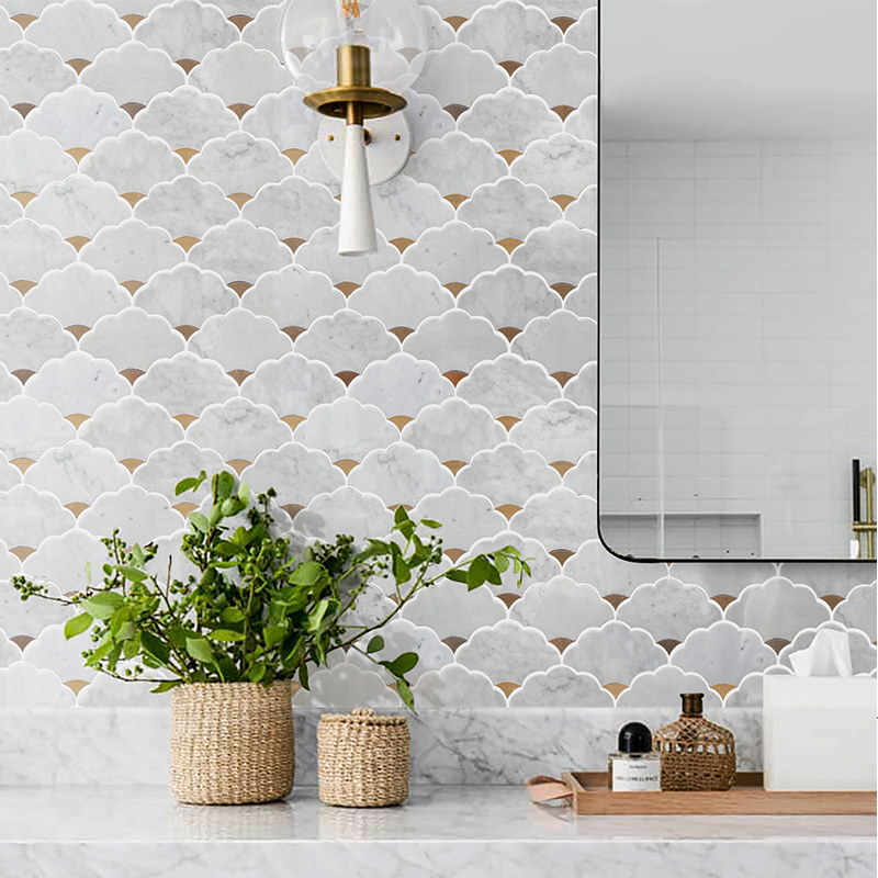 Doğal taş su jeti mermer mozai - Home Bathroom Tiles Design incelemesi ve fiyatı